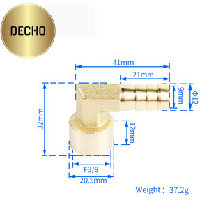 Tùy chỉnh Brass khuỷu tay với nữ chủ đề 3/8 "90 độ hose barb phụ kiện DN9 12 mét kết nối đóng gói trong hộp carton - Product Image 6
