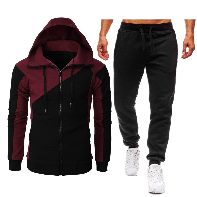 Wine red clothes + black pants