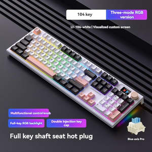 LANGTU LT104 RGB Mechanical <strong>Keyboard</strong> Three Mode Wireless Office Gaming Fullkeys Hot Swap <strong>Keyboard</strong> Wired With Knob&amp;Display - Product Image 4