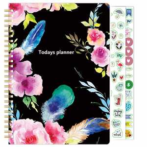Cartoon Flower A5 DIY Tagebuch Notizbuch Kreatives Spulen buch mit 100 Blatt Pflanz datum Plan Heutiger Planer von Todays Planner - Product Image 6