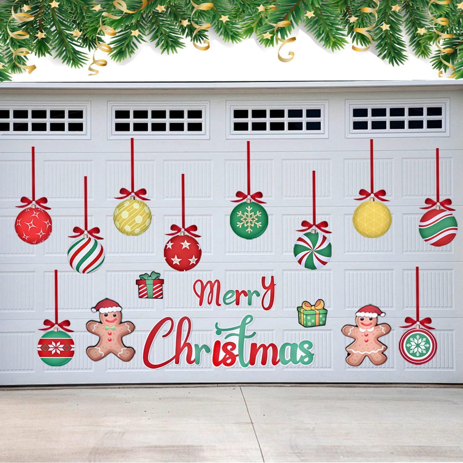 สติกเกอร์แม่เหล็กติดประตูโรงรถลายลูกบอลคริสต์มาส 11