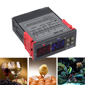 Controlador de temperatura del molde de calentamiento del microordenador digital con sensor, salida de dos relés, 12V, 24V, 220V, 2 unidades