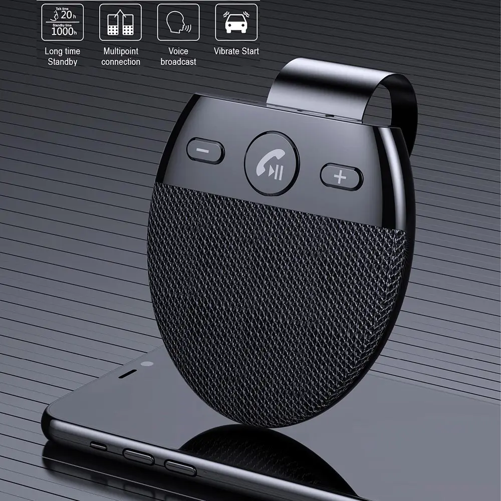 Bluetooth-Compatibel Auto Telefoon Zonneklep Handsfree Speakerphone Met Usb Auto Speaker Handsfree Car Kit Auto Power Op