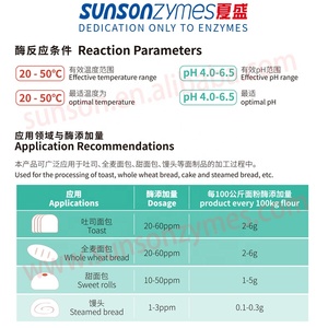 Enzyme cho bánh mì khối lượng tăng & Gluten tăng cường, glucose oxidase cho thay thế hóa chất oxy hóa trong bánh - Product Image 4