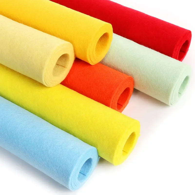 Gulungan kain Nonwoven bahan poliester 100% warna Pastel kualitas tinggi gulungan kain perca untuk proyek sekolah anak-anak