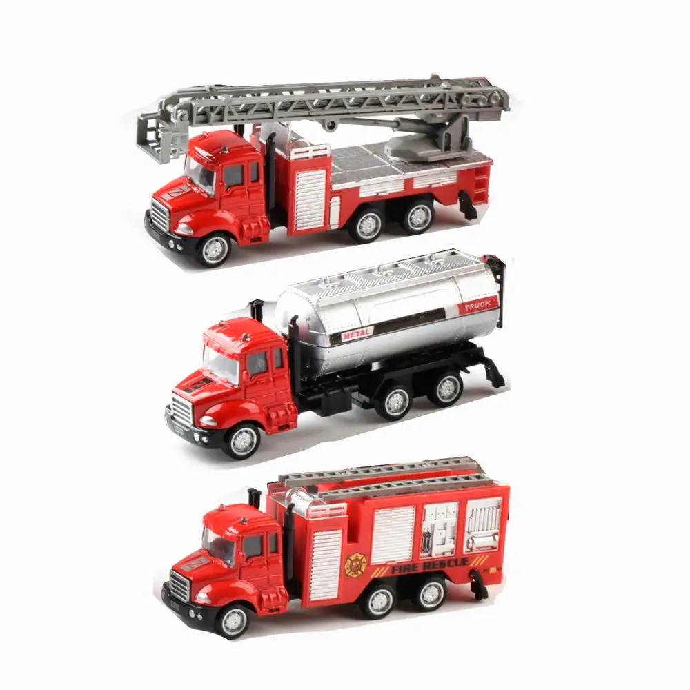 1:64 mini giocattoli in plastica per auto in lega di metallo tirare indietro giocattoli pressofusi auto per autopompa antincendio modellini di auto giocattolo camion dei pompieri