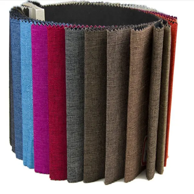 100% poliéster linho olhar sofá tecido barato preço personalizado a granel poliéster tecido linho estofamento tecido