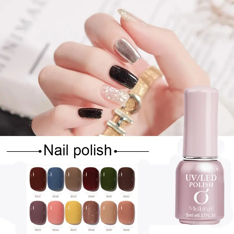 Wholesale Supplies Soak Off Uv Gel Nail Color Set Nude Color Series Glitter UV Nail Gel Polish 2Pcs/Kit