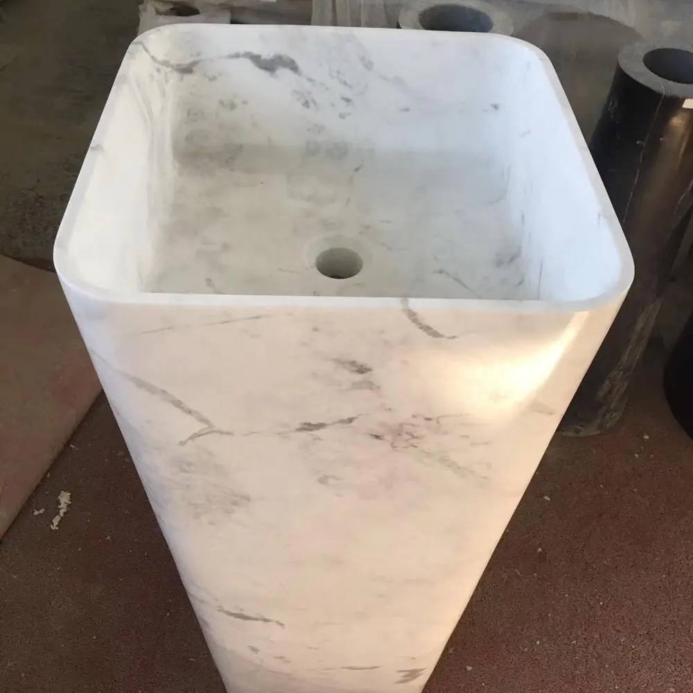 Volakas de luxo lavagem de banheiro de mármore branco