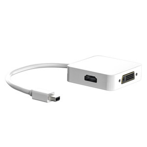 3 en 1 Mini Displayport a HDMI DVI VGA Cable adaptador 1080p Convertidor macho a hembra para proyector Computadora portátil