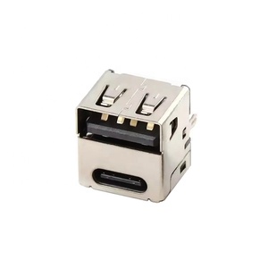 制造商供应商SMD垂直安装4针USB a型 + 14针C型usb-c 18针母2合1多USB插座连接器 - Product Image 1