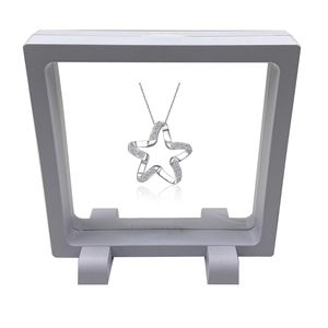 Caja de marco de exhibición flotante <span class=keywords><strong>3D</strong></span>, soporte de vitrina de joyería suspendida, contenedor de joyería elegante