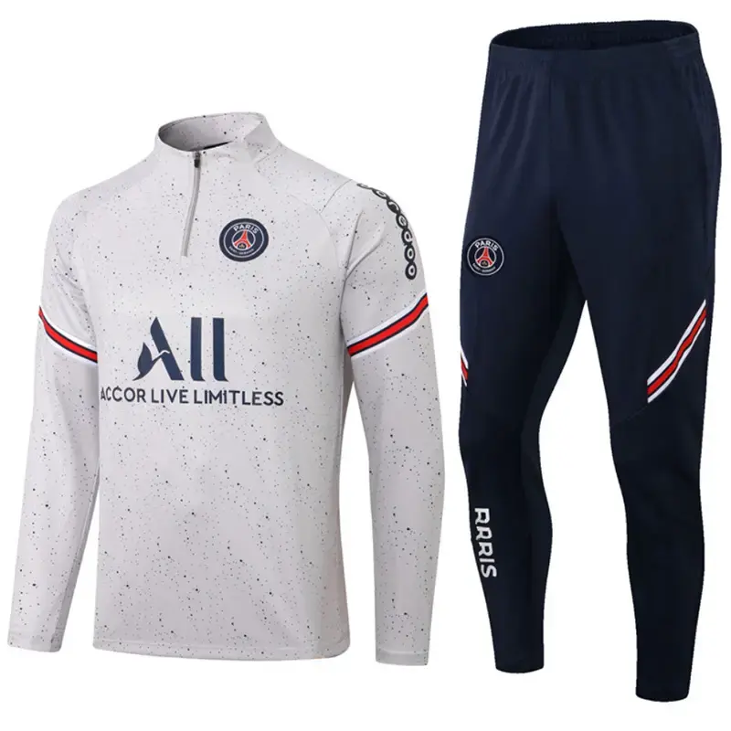 Tuta da allenamento Paris tuta da calcio con mezza Zip tuta da calcio in jersey tuta da calcio all'ingrosso