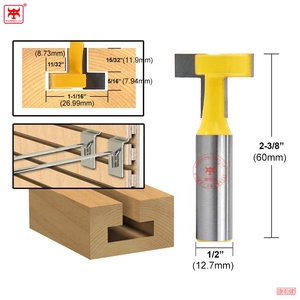 1/2 "1/4" Shank t-slot kesici yönlendirici Bit seti anahtar delikli yakıt deposu kapağı Bit Hex cıvata T freze ahşap için kesici ağaç İşleme aleti - Product Image 2