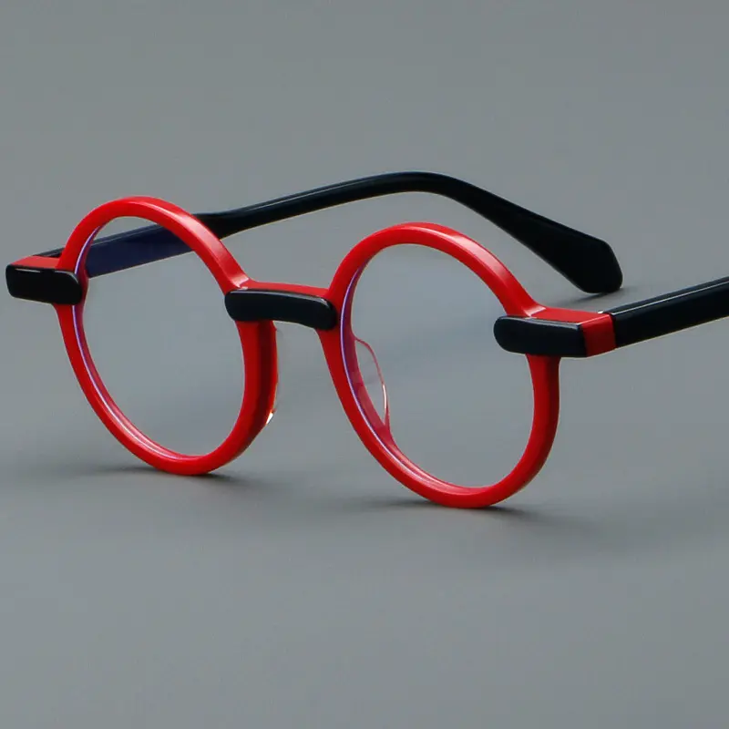 カスタムヨーロッパ系アメリカ人ラウンドフレーム眼鏡中国高級高品質ビッグフレームアセテート眼鏡