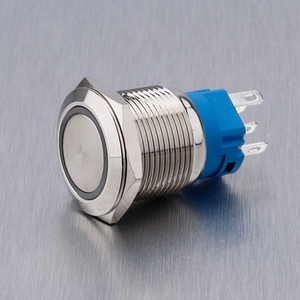 Welfnobl สวิตช์ไฟปุ่มกดสแตนเลส12V 24โวลต์ LED สวิตช์ไฟกันน้ำ - Product Image 1