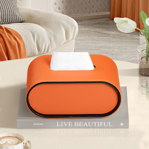กล่องกระดาษแข็งหนังสีครีมกล่องกระดาษเช็ดปากโต๊ะกาแฟในห้องนั่งเล่น - Product Image 3