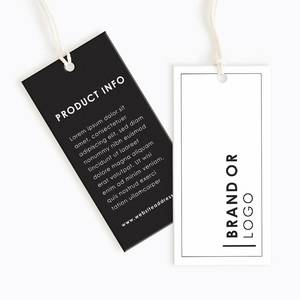 Etiquetas colgantes de ropa en relieve de lujo personalizadas, etiqueta de precio de ropa, papel brillante con cuerda, etiqueta colgante para ropa, etiquetas con logotipo - Product Image 3