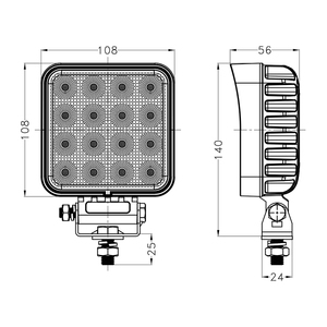 12V 24V 4 inç 64W 5760LM Led çalışma ışığı dayanıklı polikarbonat Lens ile yapı endüstrisi için Led ışık çalışmak - Product Image 6