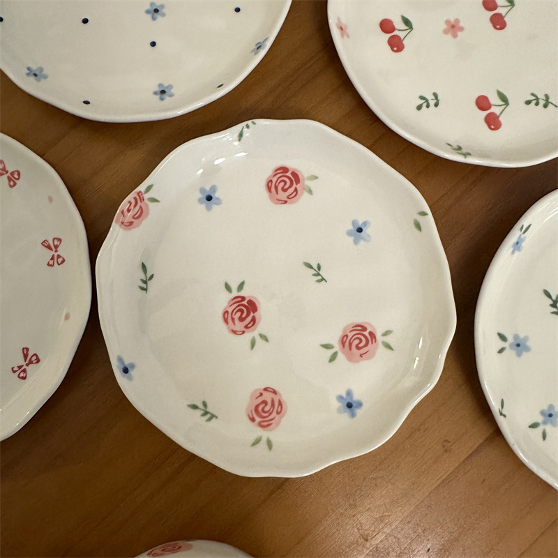 Assiette Petite rose bleue