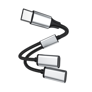 USB C到USB C母适配器分离器Y电缆aux电缆音频输入电缆扩展，用于Mac，Xbox一系列X/S，PS4，PS5，笔记本电脑 - Product Image 1