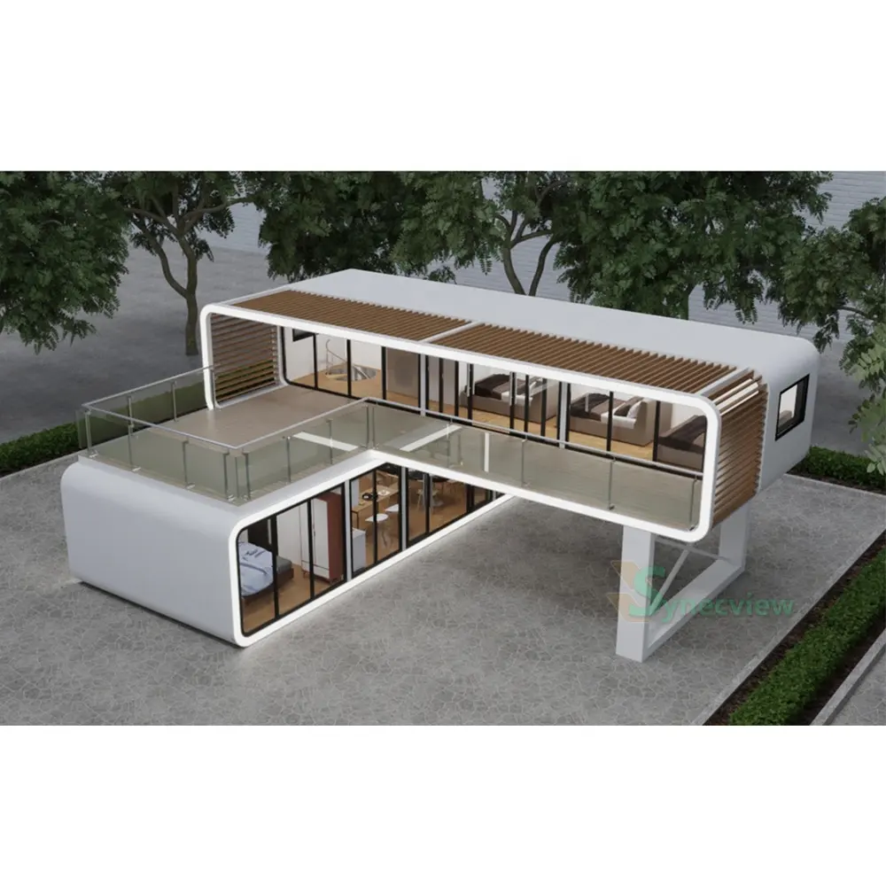 Desmontable modelo de lujo 40ft 20ft 2 pisos Pod House Guatemala prefabricada combinación 3 dormitorios 2 baños Apple cabina con cocina