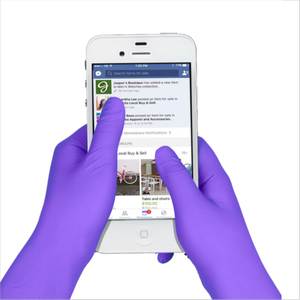 Американский склад, Одноразовые Синие нитриловые медицинские перчатки Micro-Touch Touchntuff - Product Image 2