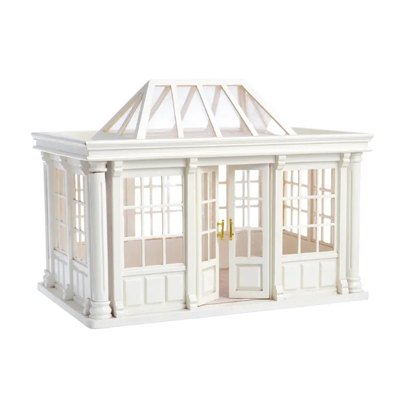 Maison de poupée Miniature à échelle 1:12 véranda la serre en bois sun room QW60446