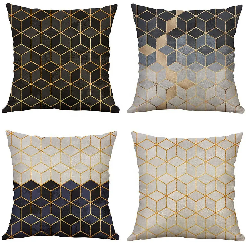 Custom Printed Throw Pillow Case Diamond Unique Design Decorative Pillow Cover Geometric Pattern Cushion Cover for Sofa Couch