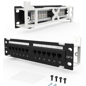 Enmane Montaje en pared Instalación vertical u horizontal 12 puertos RJ 45 IDC Patch Panel - Product Image 3