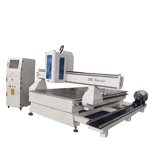 March3 control 3D tallado CNC sólido mdf madera CNC enrutador 4*8 pies máquina CNC de grabado de madera con rotativo - Product Image 1