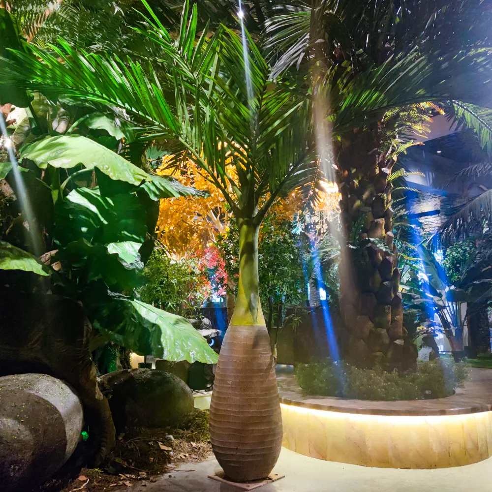 Palmeira artificial personalizada para garrafa de palma artificial grande, palmeira tropical grande de plantas falsas
