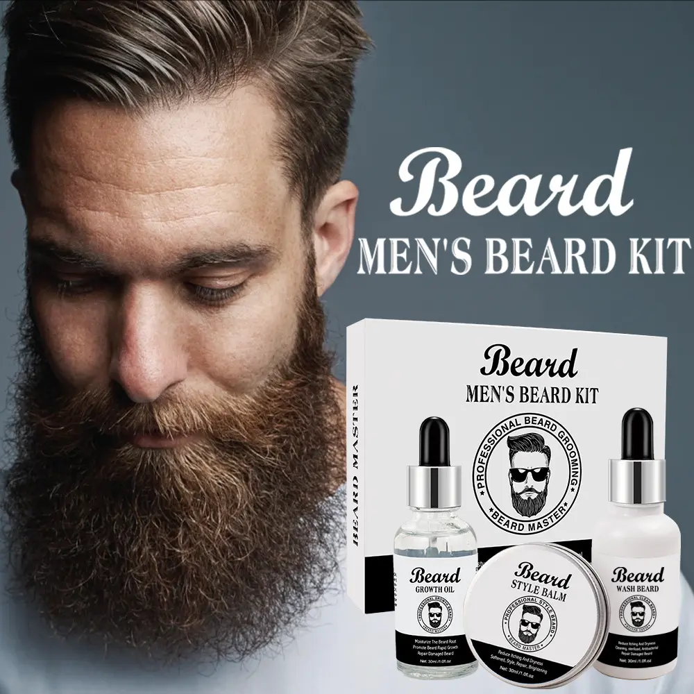 Bálsamo para barba e barba, creme hidratante original para homens, kit de barba e barba de marca própria, 3 anos, biotech