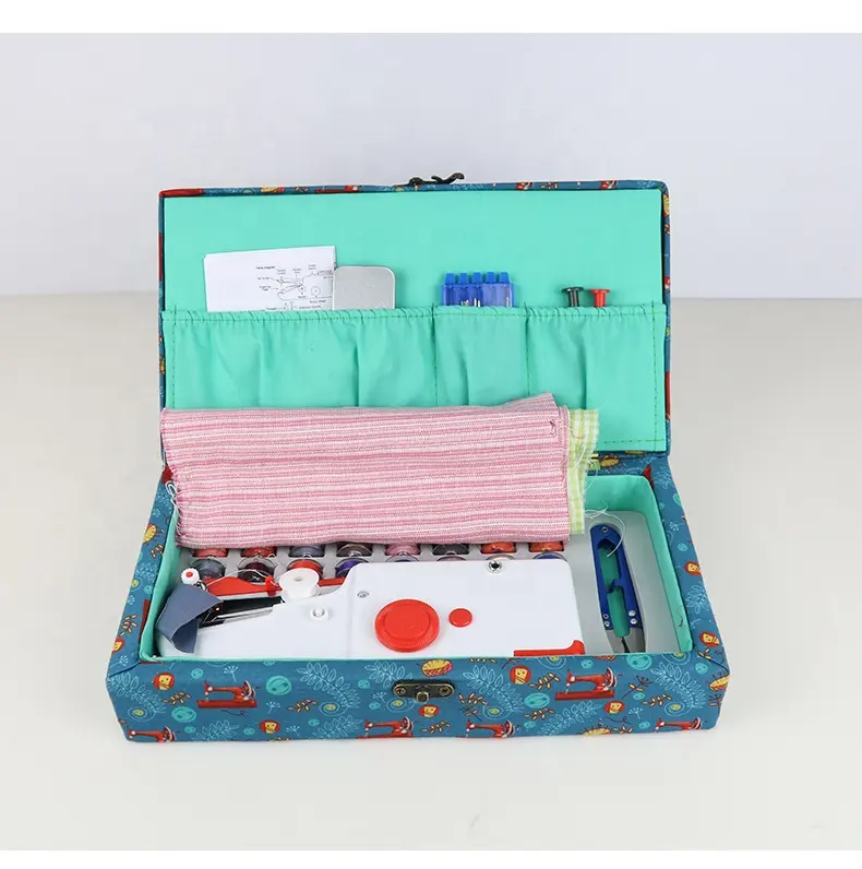 Factory wholesale 2023 exquisite household give sb a present sewing box set with portable sewing machine and sewing accessories