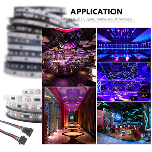 RGB гибкая Пиксельная световая лента DMX512 1990, цифровой сигнал, полноцветная светодиодная лампа постоянного тока 12 В, 24 В, 60 светодиодов/м, TM512AC, встроенная ИС, программируемая - Product Image 6