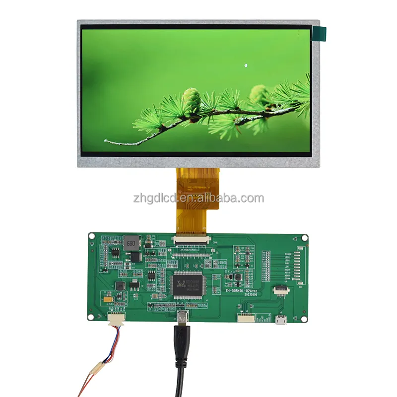 Panel LCD IPS de alto brillo 1000 NITs 7 pulgadas 1024X600 WSVGA TFT pantalla 7 pulgadas 40 pines LVDS Módulo de pantalla con placa de controlador
