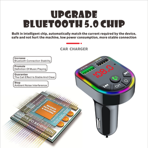 Caricabatteria per telefono con doppia porta USB per auto BT5.0 Bluetooth-MP3 lettore ricevitore FM Wireless trasmettitore FM - Product Image 3