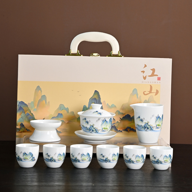 【Montañas nubladas y vistas verdes】con caja de regalo creativa