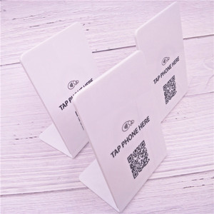 Tarjeta de escaneo táctil para ver la lista de menú, soporte de menú de alta calidad, NFC, QR