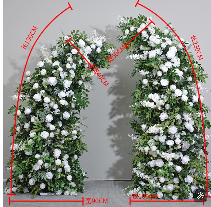 White Rose + White Hydrangea 6+8 feet + Stand