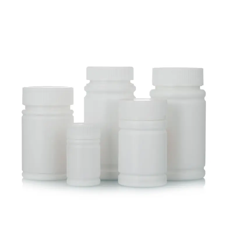 60ml,80ml, 100ml, 120ml, 150ml bottiglie di imballaggio bianco PE caramelle capsule bottiglie di medicinali