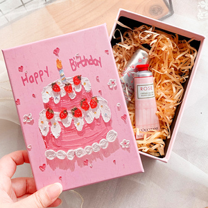 Caja de regalo de gama alta de estilo Ins, caja de recuerdo de fiesta de cumpleaños vacía con sentido de ceremonia, manejo de estampado para uso de velas - Product Image 1