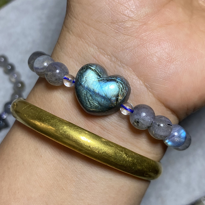 labradorite heart bracelet