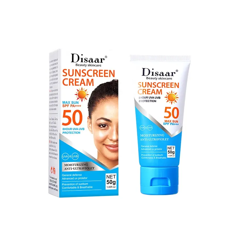 Disaar SPF 50 Kem Chống Nắng 8 giờ UVA UVB Kem chống nắng thoáng khí dưỡng ẩm sửa chữa Kem chống nắng lô hội cho Châu Phi