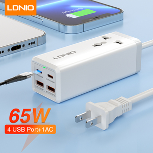 LDNIO SC1418 yüksek çıkış güç şeridi çoklu USB bağlantı noktaları 65W güç soketi küçük boyutlu evrensel güç uzatma - Product Image 1