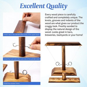 PUSELIFE Toss <strong>Game</strong> Ring Toss with Shot Ladder Fun Battle Hook and Ring <strong>Game</strong> Handmade Wooden Interactive <strong>Game</strong> for Home Party - Product Image 3