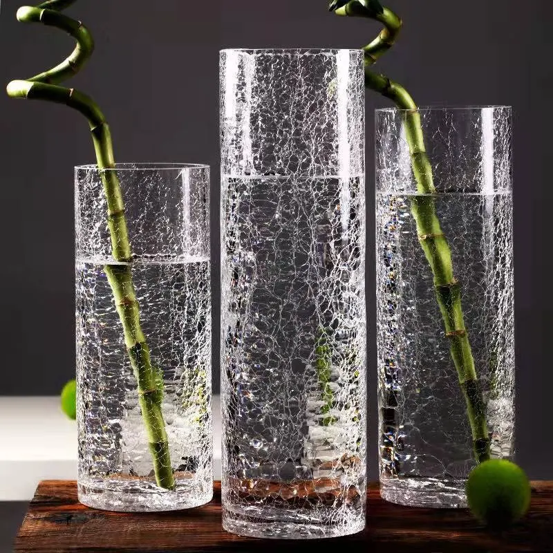 Vasos de vidro transparente, vasos grossos de vidro para decoração de casamento, baratas