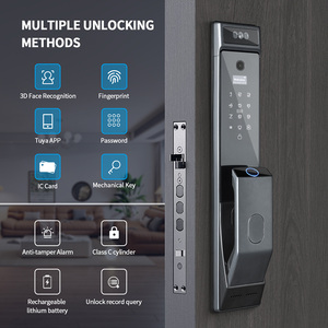 Wholesale Price Digital 3D Face Recognition Keyless Smart Tuya WIFI Aluminium Fingerprint Door Lock with Camera