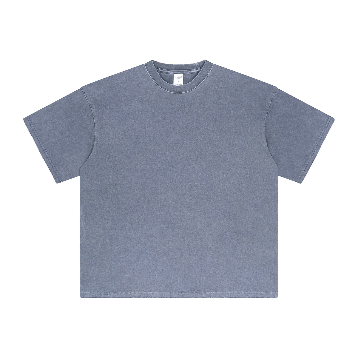 Manica corta-grigio retrò blu