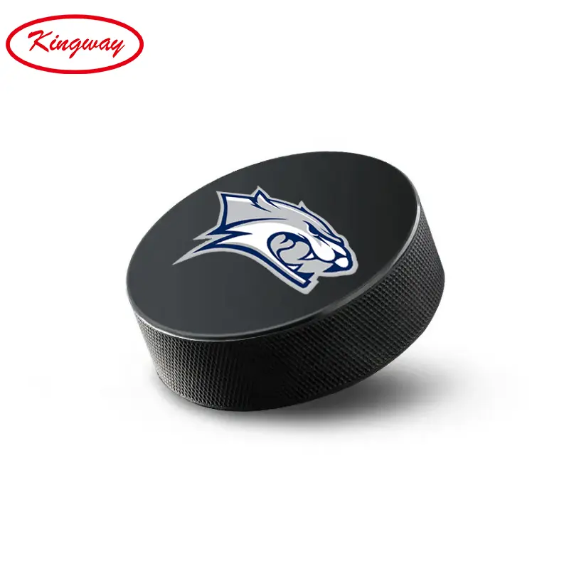 Tasarım Logo kauçuk siyah hokey Puck dayanıklı sert Puck